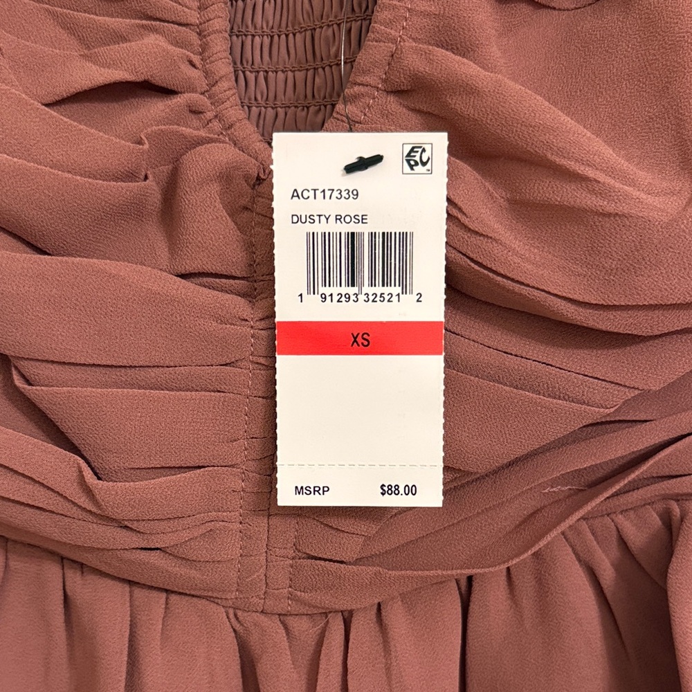 Astr the Label Toni Ruched Peplum Halter Tie Blouse in Dusty Rose - Picture 6 of 6